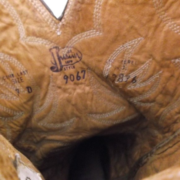 9D JUSTIN WESTERN COWBOY STYLE BOOTS FORT WORTH TEXAS MEN\'S KD 140155